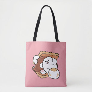 Funny Dog and S’more Design – Kawaii Pet Lover Pun Tote Bag