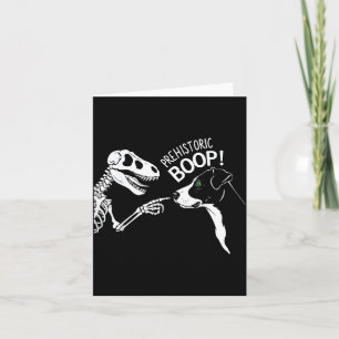 Funny Dog And Skeleton Dinosaur Halloween Boop Card