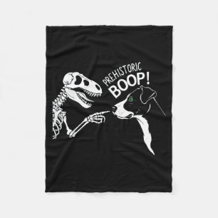 Funny Dog And Skeleton Dinosaur Halloween Boop Fleece Blanket