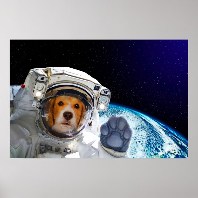 Funny Dog Astronaut Poster (Front)