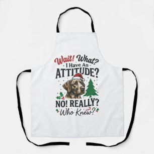 Funny Dog Attitude Christmas Vector Design_1 Apron