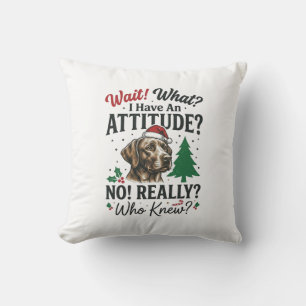 Funny Dog Attitude Christmas Vector Design_1 Cushion