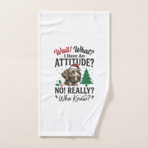 Funny Dog Attitude Christmas Vector Design_1 Hand Towel
