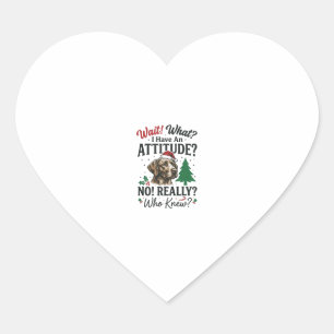Funny Dog Attitude Christmas Vector Design_1 Heart Sticker