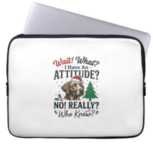 Funny Dog Attitude Christmas Vector Design_1 Laptop Sleeve