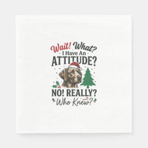 Funny Dog Attitude Christmas Vector Design_1 Napkin