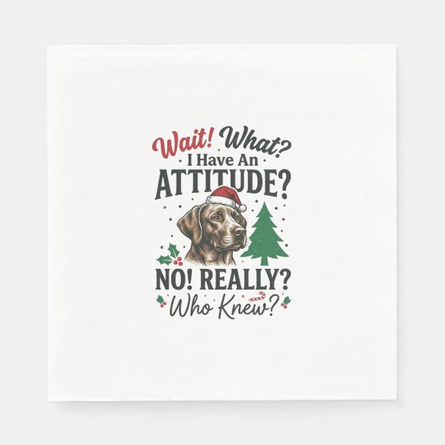 Funny Dog Attitude Christmas Vector Design_1 Napkin (Front)