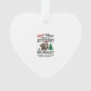 Funny Dog Attitude Christmas Vector Design_1 Ornament