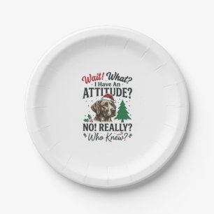 Funny Dog Attitude Christmas Vector Design_1 Paper Plate