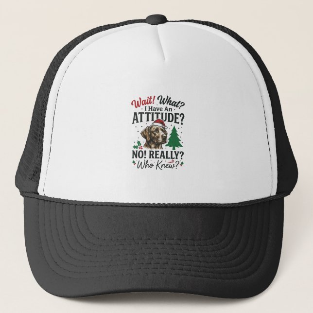 Funny Dog Attitude Christmas Vector Design_1 Trucker Hat (Front)