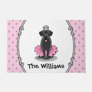 Funny Dog Ballet Princess Black Lab Retriever Doormat