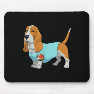 Funny Dog Beagle I Love Mum Tattoo Gift Tee  Mouse Mat