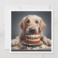 Funny dog birthday card, golden retriever 