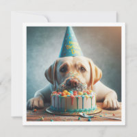 Funny dog birthday card, golden retriever