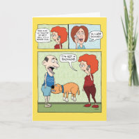 Funny Dog Biting Crotch Birthday Card