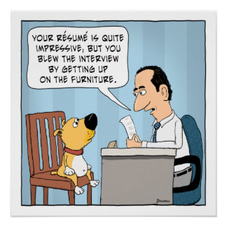 Funny Dog Blows Job Interview Poster
