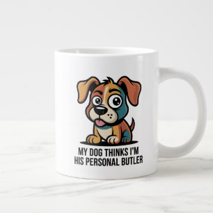 Funny Dog Butler Cartoon Quote Large Coffee Mug
