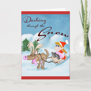 Funny Dog Cartoon Christmas Card