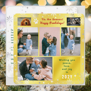 Funny Dog Cat Happy Pawlidays Peace Love Photos Holiday Card