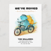 Funny Dog Cat Riding Motorcycle New Home Moving