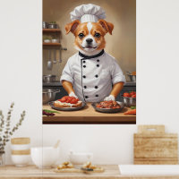 Funny Dog Chef Cooking Food Cute Pet 