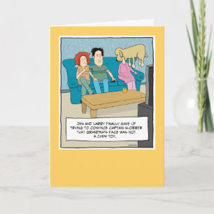 Funny Dog Chew Toy Birthday Card