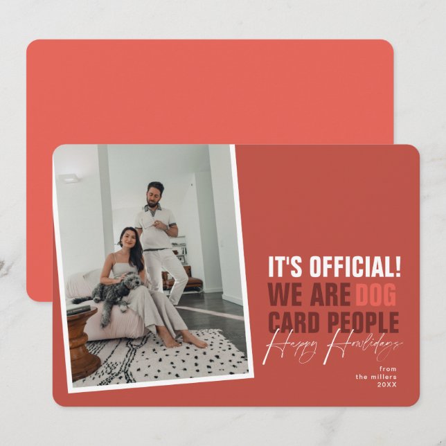 Funny Dog Christmas Card Red Happy Howlidays (Front/Back)