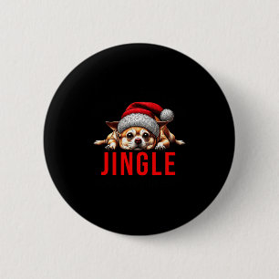 Funny Dog Christmas Chihuahua Premium Tri-blend  6 Cm Round Badge