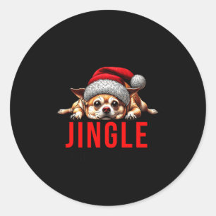 Funny Dog Christmas Chihuahua Premium Tri-blend Classic Round Sticker