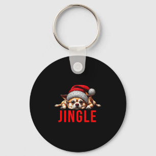 Funny Dog Christmas Chihuahua Premium Tri-blend  Key Ring
