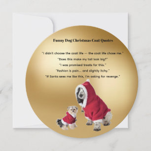 Funny Dog Christmas Coat Quotes Card