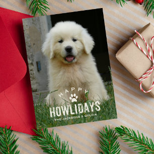 Funny Dog Christmas Holiday Howlidays Pet Photo