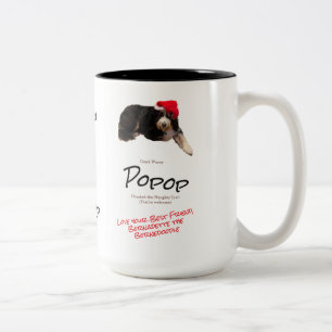 Funny Dog Christmas Photo I love my Popop Two-Tone Coffee Mug