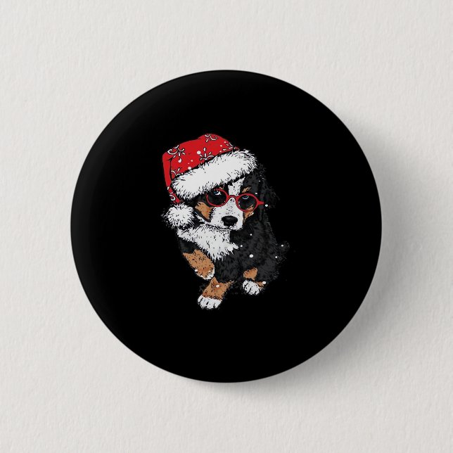 Funny Dog Christmas Pyjamas Gift for Dog Lovers Wo 6 Cm Round Badge (Front)