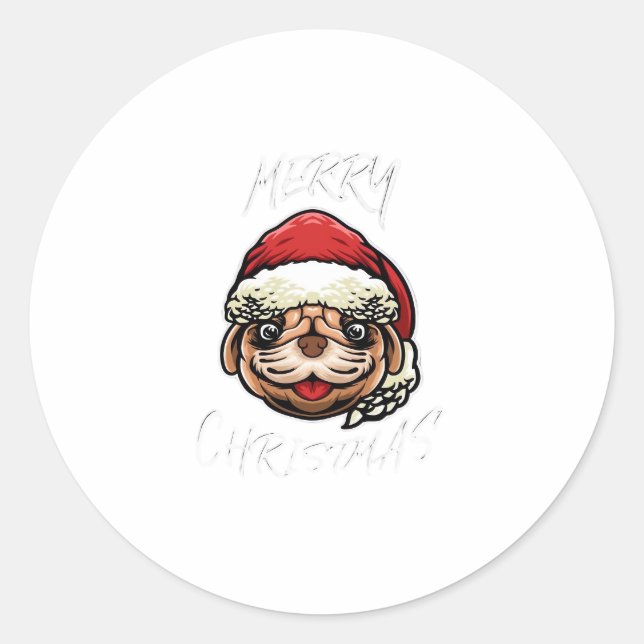 Funny Dog Christmas Pyjamas Gift for Dog Lovers Wo Classic Round Sticker (Front)