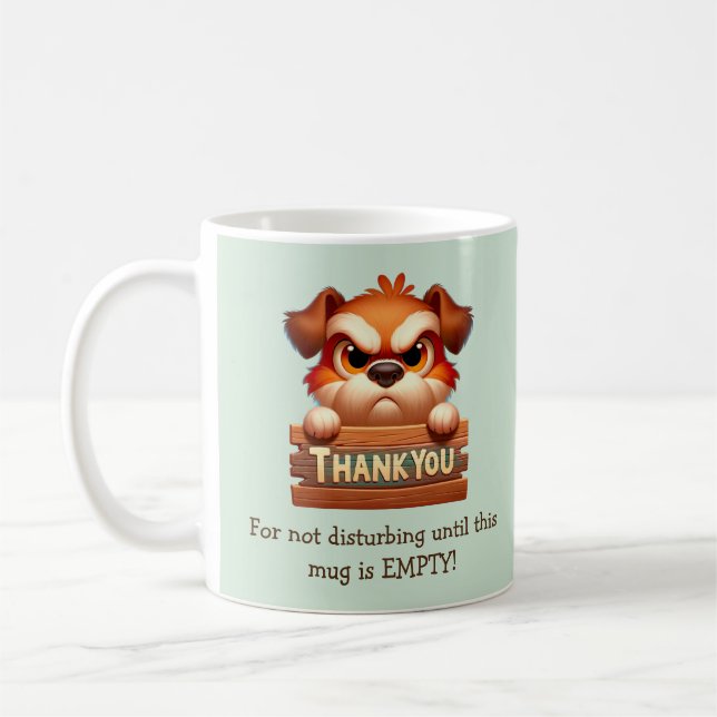 Funny Dog Coffee Break Mug - Customisable (Left)