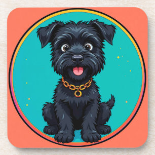 Funny Dog Colourful Digital Illustration Coaster