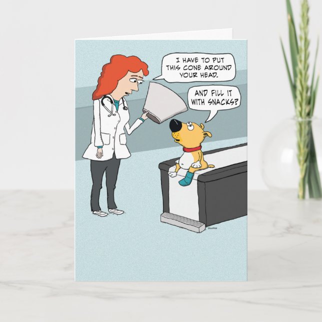 Funny Dog Cone of Snacks Birthday Card (Front)