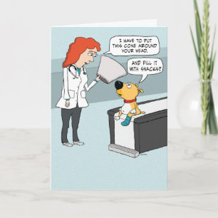 Funny Dog Cone of Snacks Birthday Card