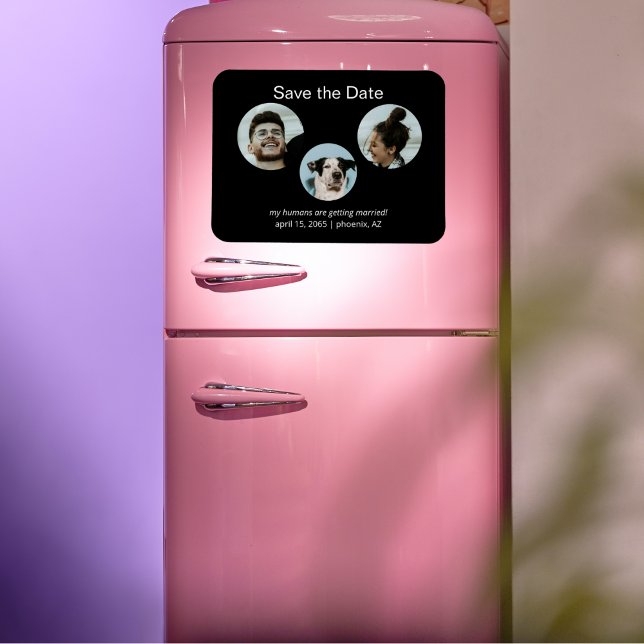 Funny Dog & Couple Photo Wedding Save the Date Magnet (Creator Uploaded)