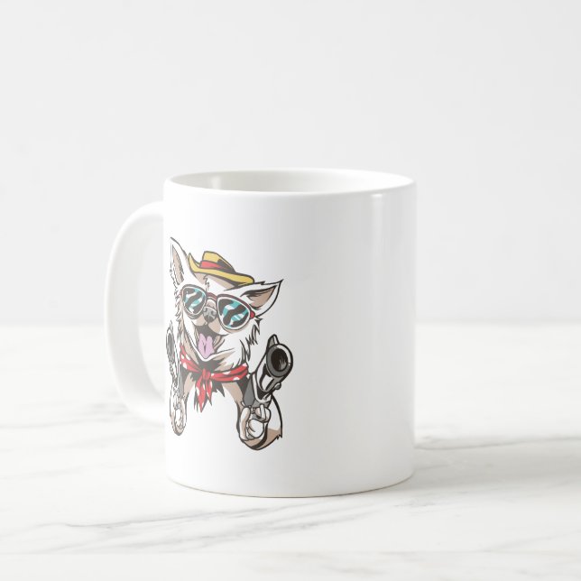 Funny Dog Cowboy Coffee Mug (Front Left)