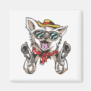 Funny Dog Cowboy Magnet