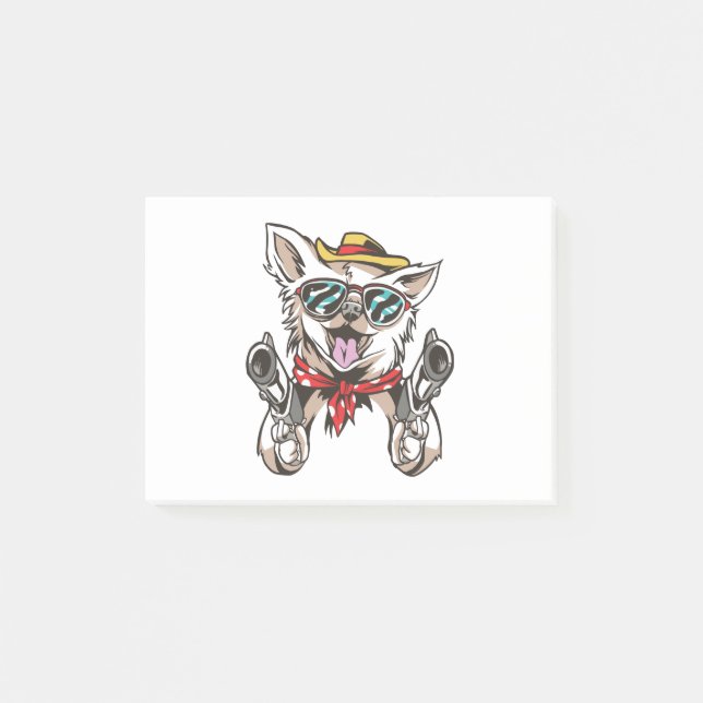 Funny Dog Cowboy Post-it Notes (Front)