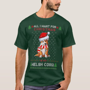 Funny Dog Cute Welsh Corgi Santa Hat Ugly Christma T-Shirt