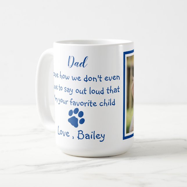 Funny Dog Dad - Father's Day - Dog Photo Joke Coffee Mug (Front Left)