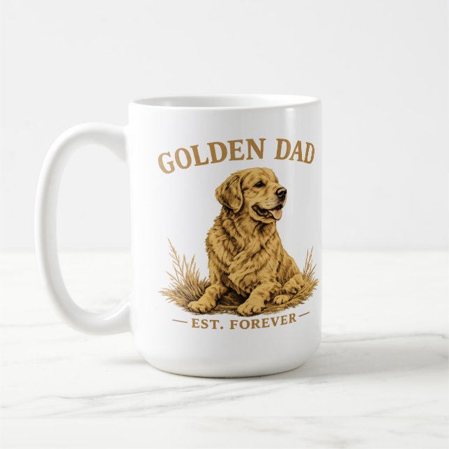 Funny Dog Dad Gift Coffee Mug (Left)