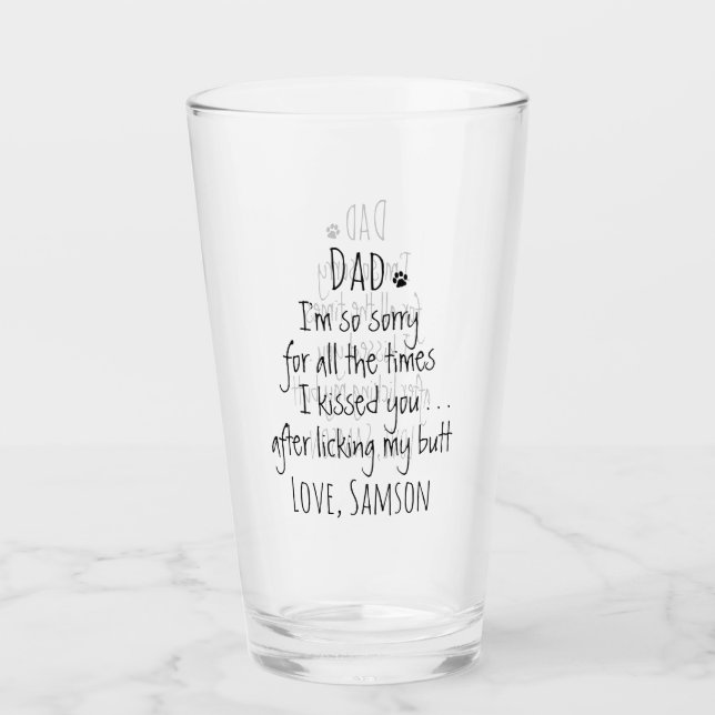 Funny Dog Dad Glass (Front)