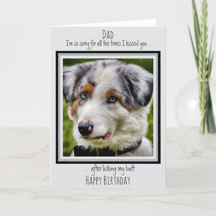 Funny Dog Dad Happy Birthday Cute Dog Photo Card | Zazzle.co.uk