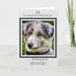 Funny Dog Dad Happy Birthday Cute Dog Photo Card