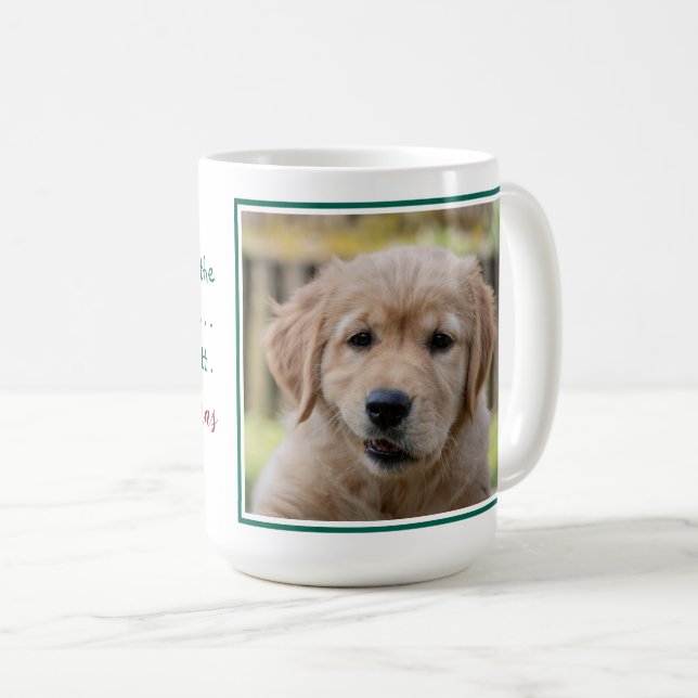 Funny Dog Dad Merry Christmas Pet Photo Coffee Mug (Front Right)